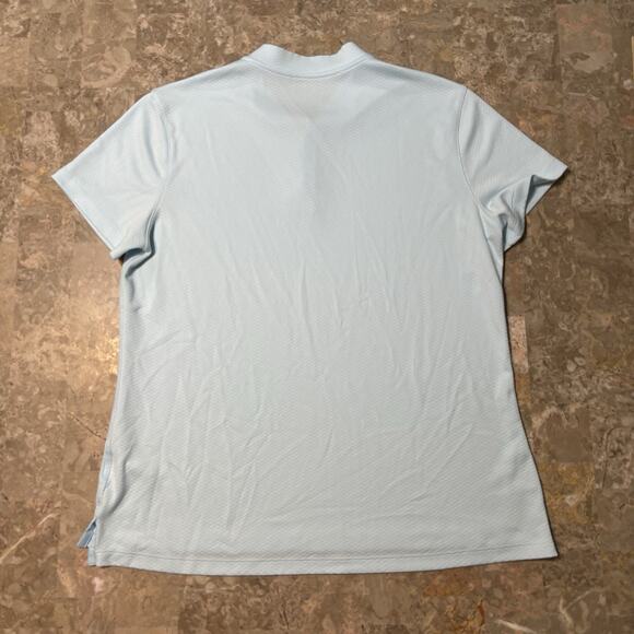 Nike Polo Shirt Womens XL Light Blue Zip Collar Short Sleeve Golf Tennis BV0227 - Picture 7 of 10